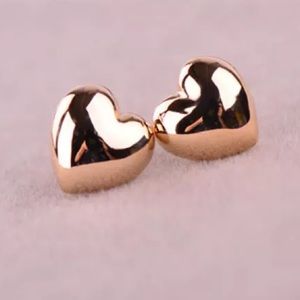 NWOT Small Gold Plated Heart Stud Earrings